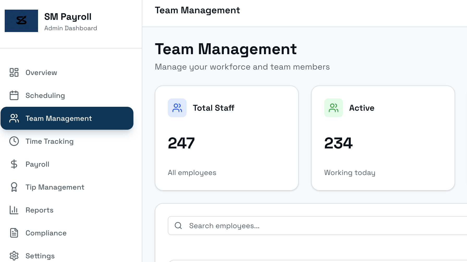 Team Management Dashboard